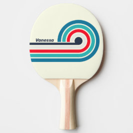 Vintage-Ozeanstreifen mit Namen Tischtennis Schläger