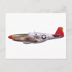 Vintage P-51 Mustang Tuskegee Airmen Zweiter Weltk Postkarte