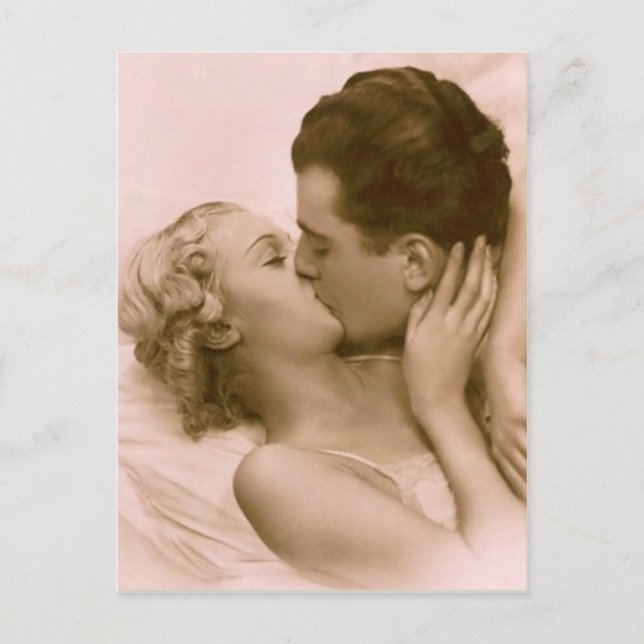 Vintage Paar-Franzose-Postkarte Postkarte (Vorderseite)