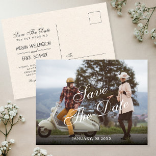 Vintage Paar Hochzeit Merken Sie das Datum Postkarte