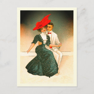 Vintage-Paar-Kunst Postkarte