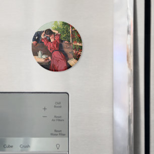 Vintage Paar küssen sich zum Valentinstag Magnet