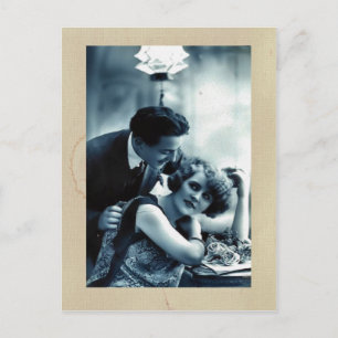 Vintage-Paar-Postkarte Postkarte