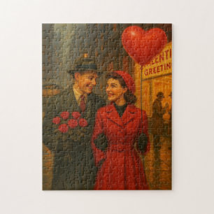 Vintage Paar zum Valentinstag Puzzle
