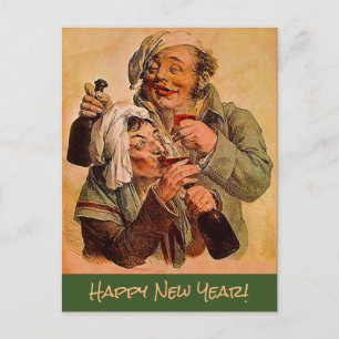 Vintage Paare teilen Tonic Happy New Year Toast PC Postkarte