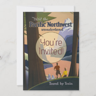Vintage Pacific Northwest Reiseplakat 1925 Zug Einladung