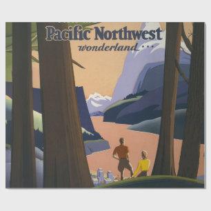 Vintage Pacific Northwest Reiseplakat 1925 Zug Geschenkpapier
