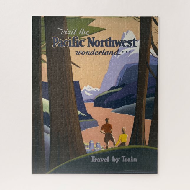 Vintage Pacific Northwest Reiseplakat 1925 Zug Puzzle (Vertikal)