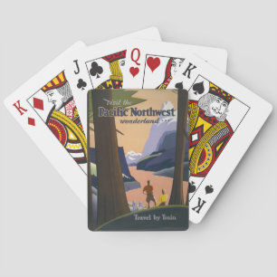 Vintage Pacific Northwest Reiseplakat 1925 Zug Spielkarten