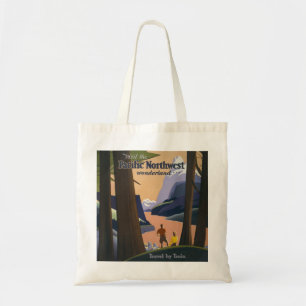 Vintage Pacific Northwest Reiseplakat 1925 Zug Tragetasche