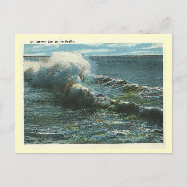 Vintage Pacific Surf Postkarte (Vorderseite)