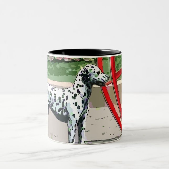Vintage Painted Dalmatiner Keramik Tasse (Mittel)
