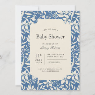 Vintage Painterly Floral (künstlerisches Blau und  Einladung