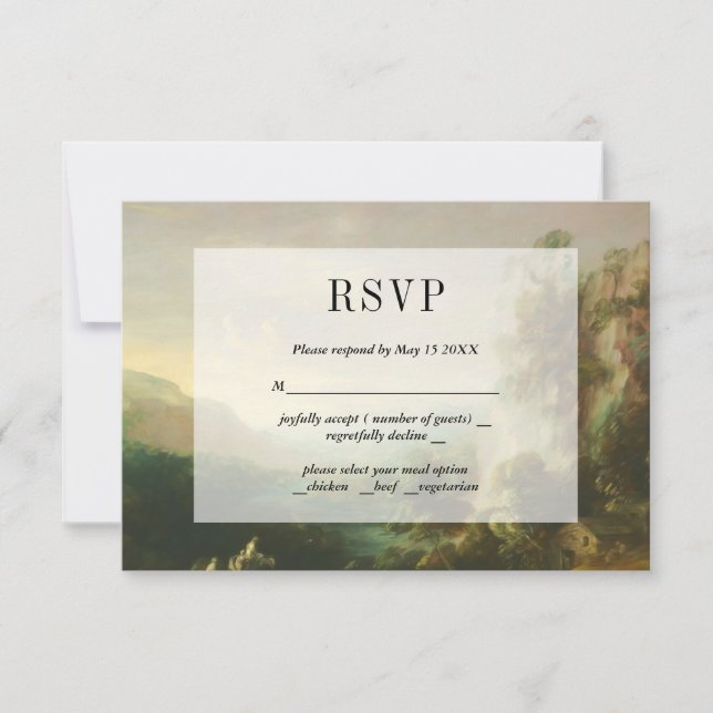 Vintage Painterly Landschaft RSVP-Karte RSVP Karte (Vorderseite)