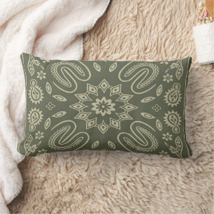 Vintage-Paisley-Bandana-Kissenbezug creme & gewasc Lendenkissen