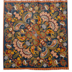 Vintage paisley bandana print,silk neck scarf or k duschvorhang