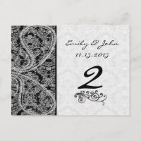 Vintage Paisley Damask Hochzeiten in Schwarz/Weiß
