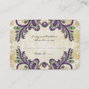 Vintage Paisley Damask-Platzkarten Platzkarte
