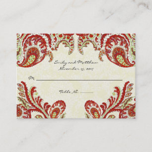 Vintage Paisley Damask-Platzkarten Platzkarte