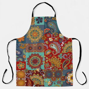 Vintage-Paisley-Mandala-farbige Patchworkarbeit Schürze