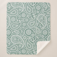 Vintage Paisley-Muster in Grün und Weiß