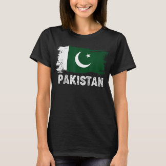 Vintage-Pakistan-Flagge pakistanischer Familiensto T-Shirt