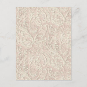 Vintage Pale Pink Lace Postkarte