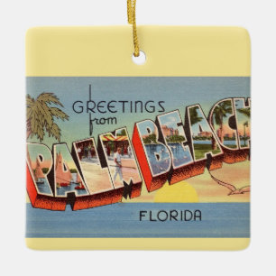 Vintage Palm Beach Gruß Keramikornament