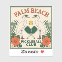 Vintage Palm Beach Pickleball Club Retro Aufkleber