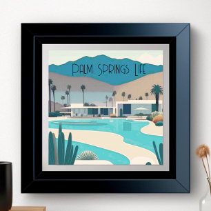 Vintage Palm Springs Aquarell Poster