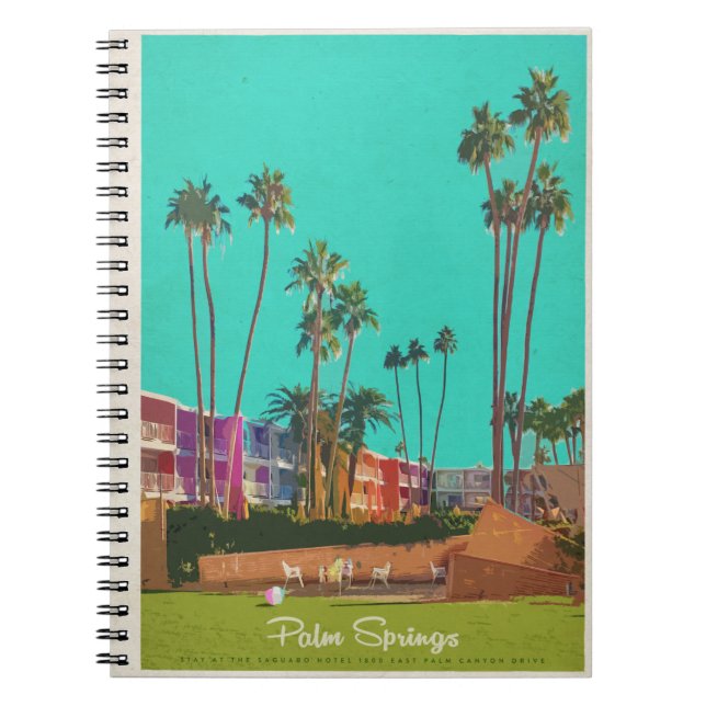 Vintage Palm Springs Summer Spiral Foto Notebook Notizblock (Vorderseite)