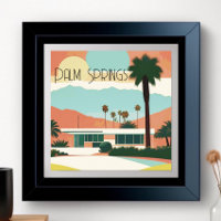 Vintage Palm Springs Wasserfarbenpalmen