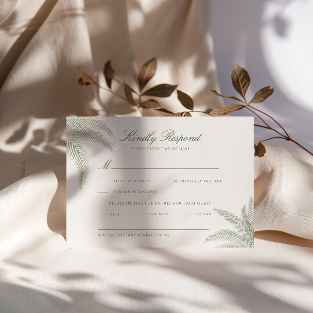 Vintage Palm Tree Wedding RSVP Card Karte (Von Creator hochgeladen)
