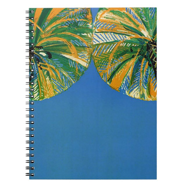 Vintage Palm Trees Cote D'Azur Notebook Notizblock (Vorderseite)