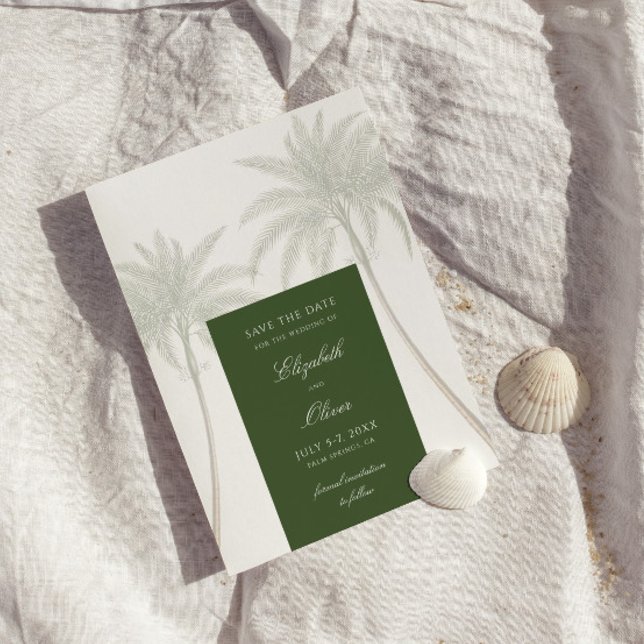 Vintage Palmbaumhochzeit Save The Date (Von Creator hochgeladen)