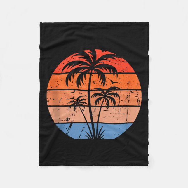 Vintage-Palme Fleecedecke (Vorderseite)