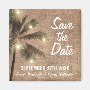 Vintage Palme-Strand-Save the Date Magneten Magnet