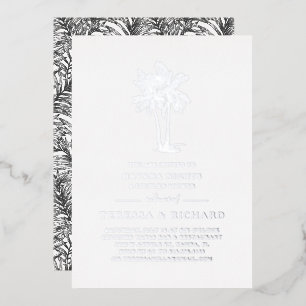 Vintage Palmen Havanna Nights Paare Dusche Folieneinladung