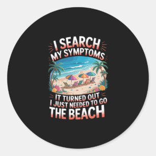 Vintage Palmen Retro-Ozean Müssen Zum Strand Gehen Runder Aufkleber