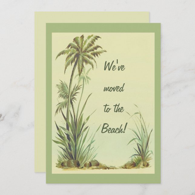 Vintage Palmen Wir sind zum Strand gegangen Karte (Vorne/Hinten)
