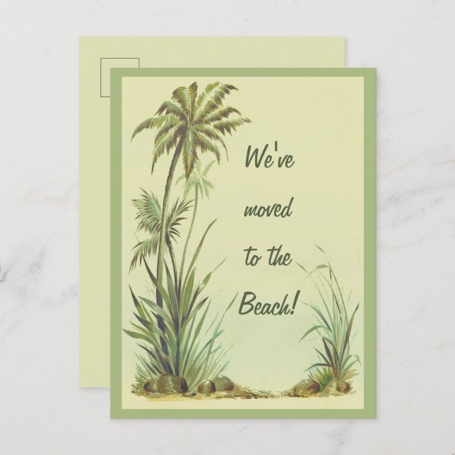 Vintage Palmen Wir sind zum Strand gegangen Postkarte (Vorne/Hinten)