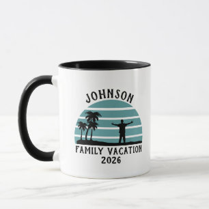 Vintage-Palmenbaum-Sonnenuntergang Individuelle Fa Tasse