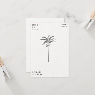 Vintage-Palmenbaum Zielort HochzeitSave The Date Einladung