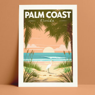 Vintage Palmenküste Florida Postkarte