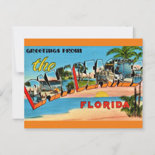 Vintage Palmenstrände Florida Postkarte