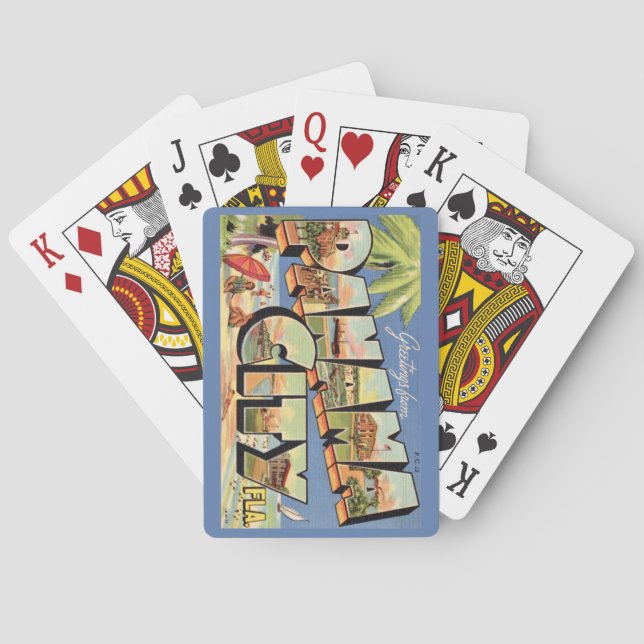 Vintage Panama City FL Spielkarten (Rückseite)