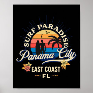 Vintage Panama City Retro Surfen Strand Surf Wear  Poster
