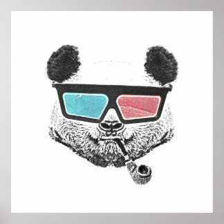 Vintage Panda 3-D-Brille Poster