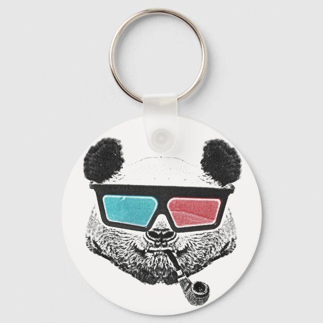 Vintage Panda 3-D-Brille Schlüsselanhänger (Vorderseite)