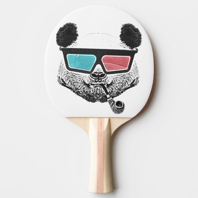 Vintage Panda 3-D-Brille Tischtennis Schläger (Vorderseite)